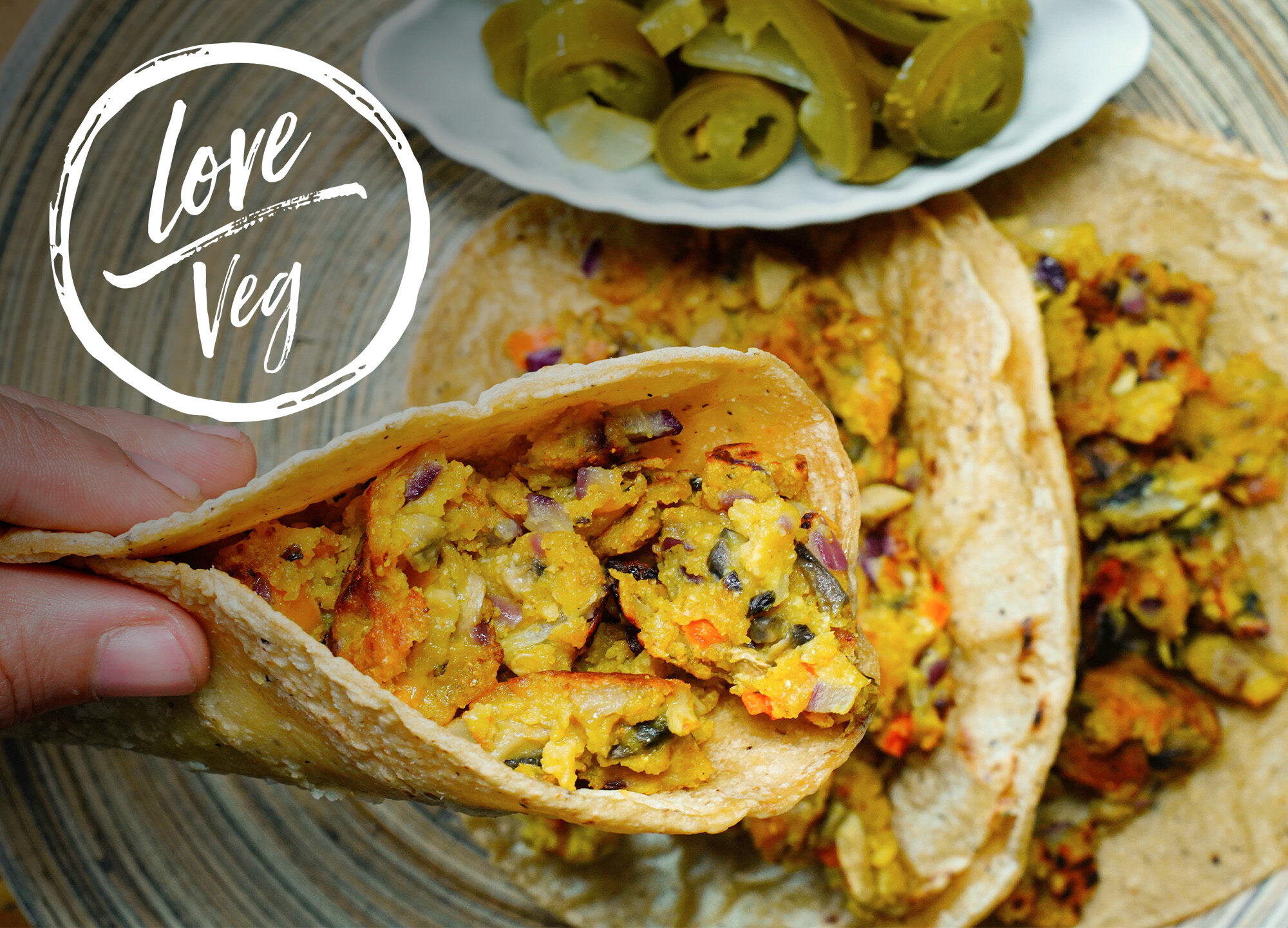 Tacos de no Huevo Love Veg