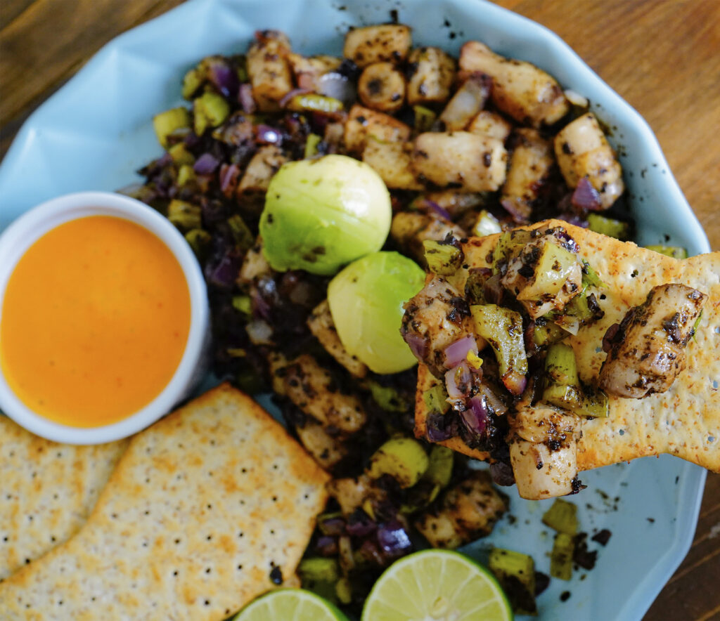 Entremés de No Pulpo Al Mojo de Ajo | Love Veg México